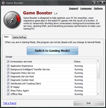 скриншот к Game Booster 1.5